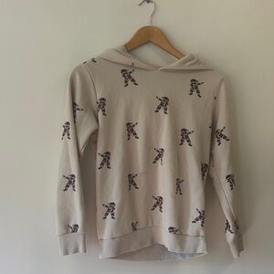 Denim & Flower Beige dabbing Santa Hoodie sz 11/12